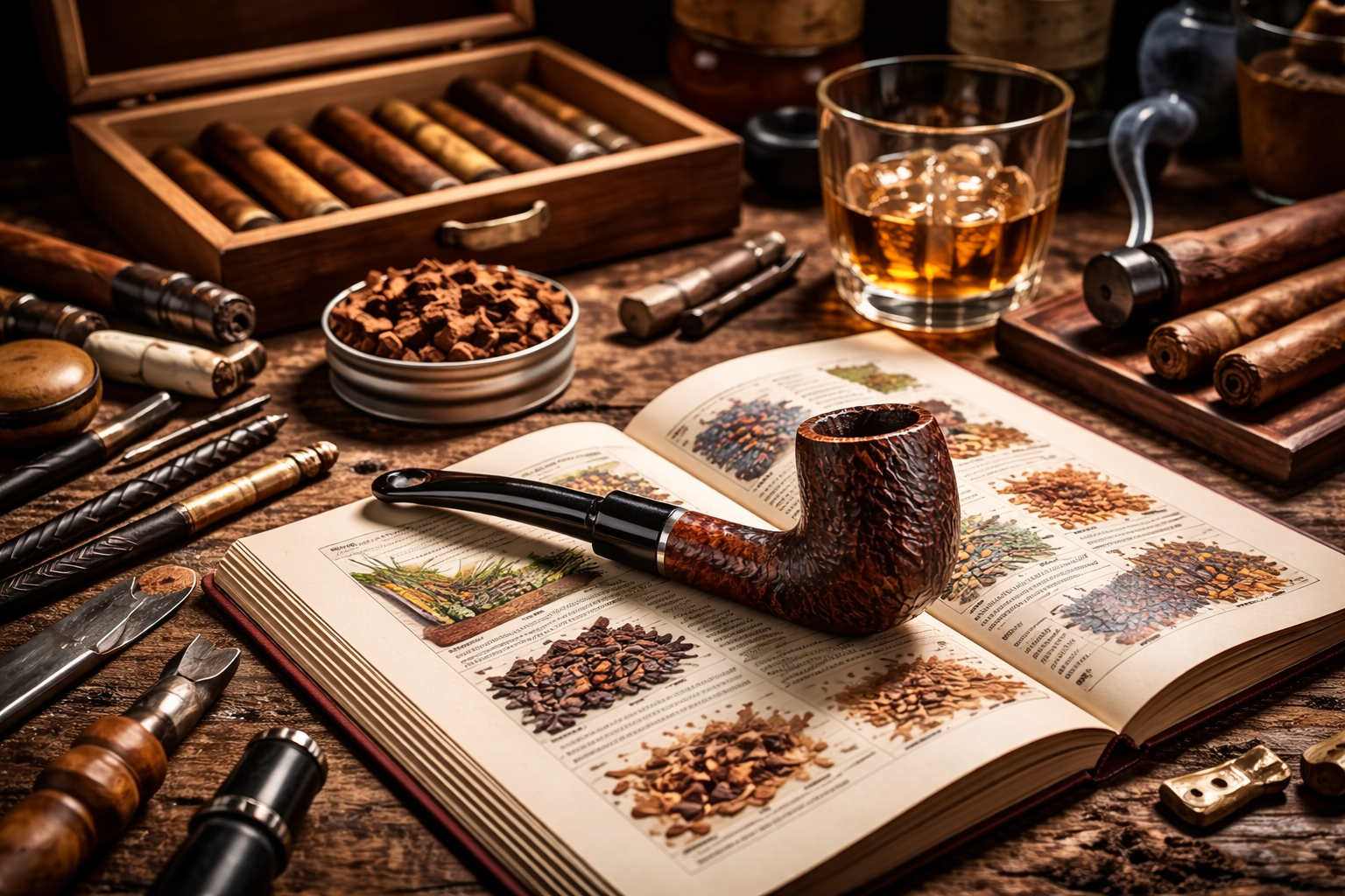 Pfeife auf einem Ratgeber-Buch