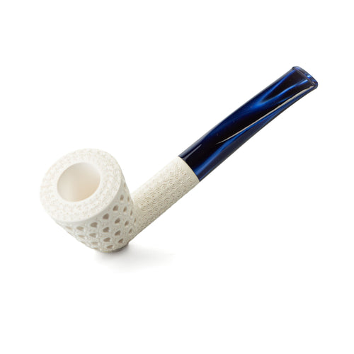 Altinay Exclusive White Blue Meerschaum Pipe Carved Dublin