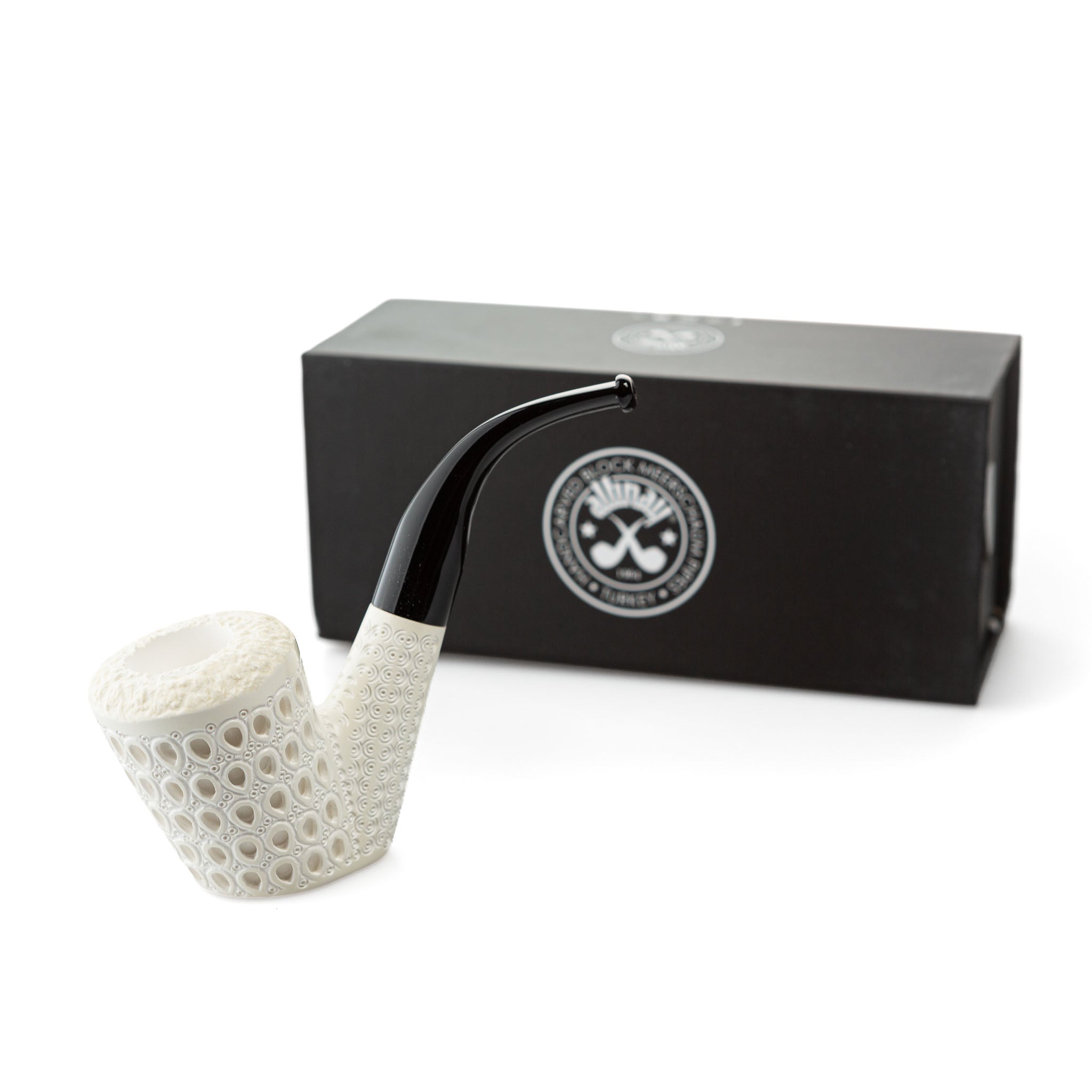 Altinay Meerschaumpfeife Carved Full Bent Stand-up Poker Black