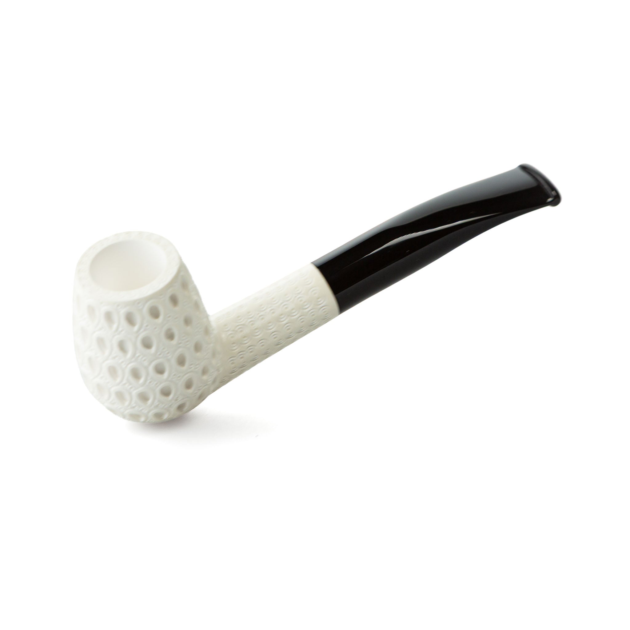Altinay Orta Boy Meerschaum Pipe Carved Dublin Black