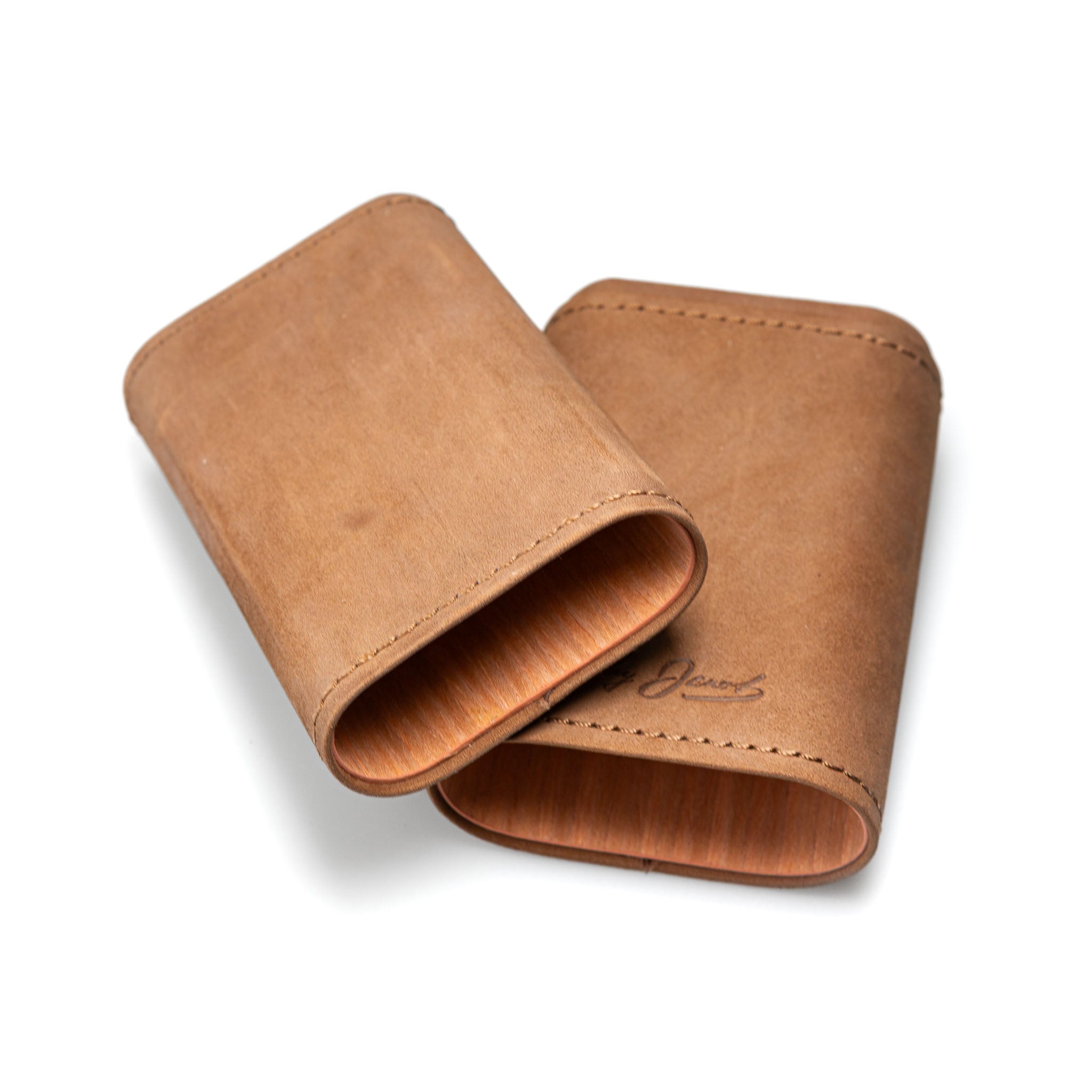 Guy Janot 3er-Robusto Etui Jägerleder Zedernholz