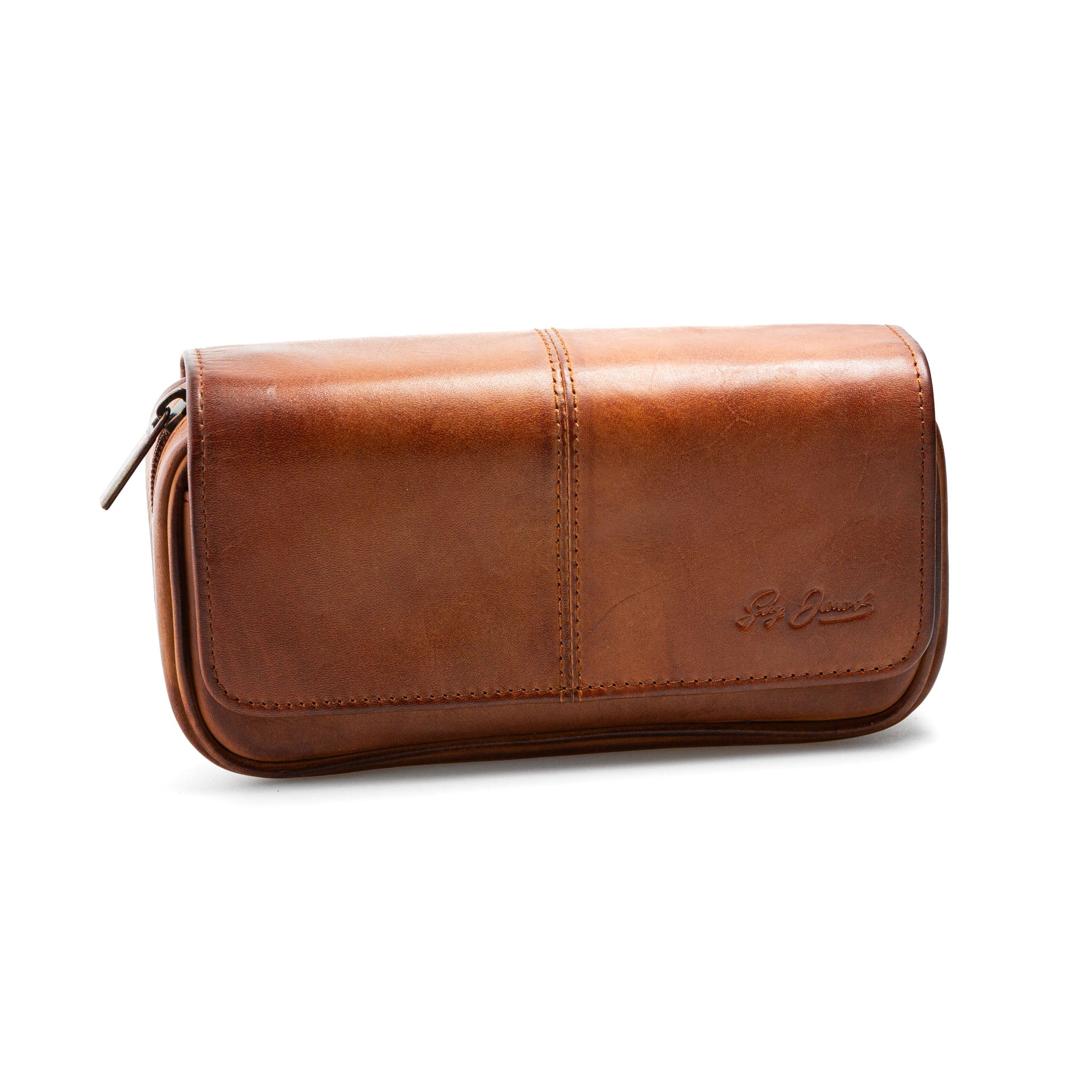 Guy Janot 2er-Pfeifentabaktasche Hellbraun