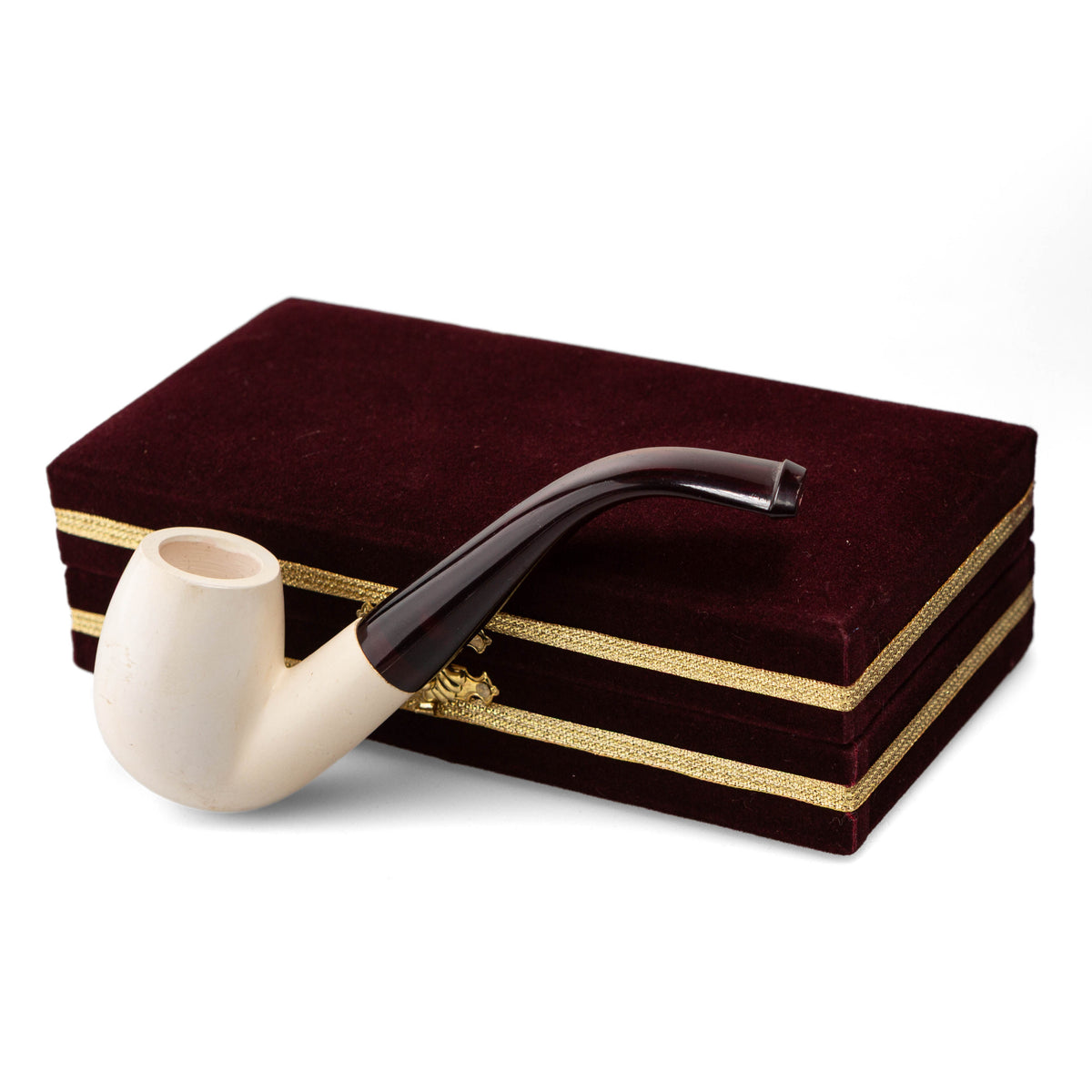 Meerschaum Pipe Düz Bent Red Stem