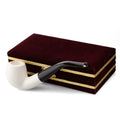 Meerschaum Pipe Düz Half-Bent Black Stem