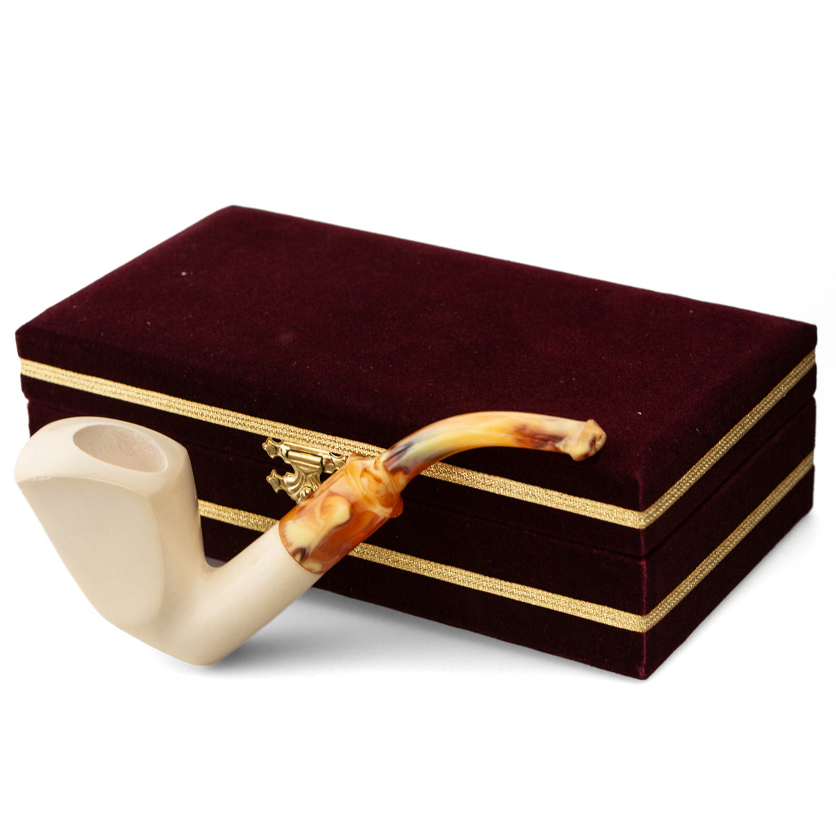 Meerschaum Pipe Düz Panel Bent Albert