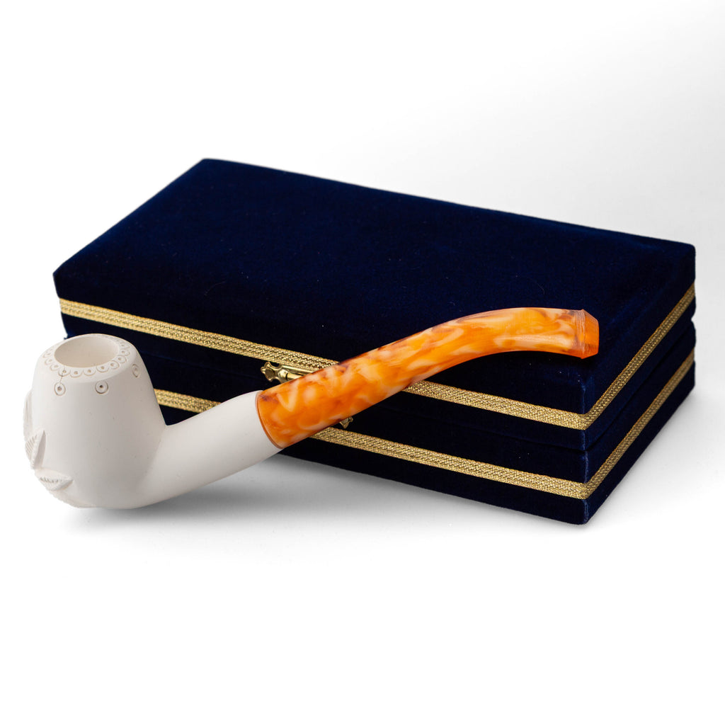 Meerschaum Pipe Islemeli Roku Düz