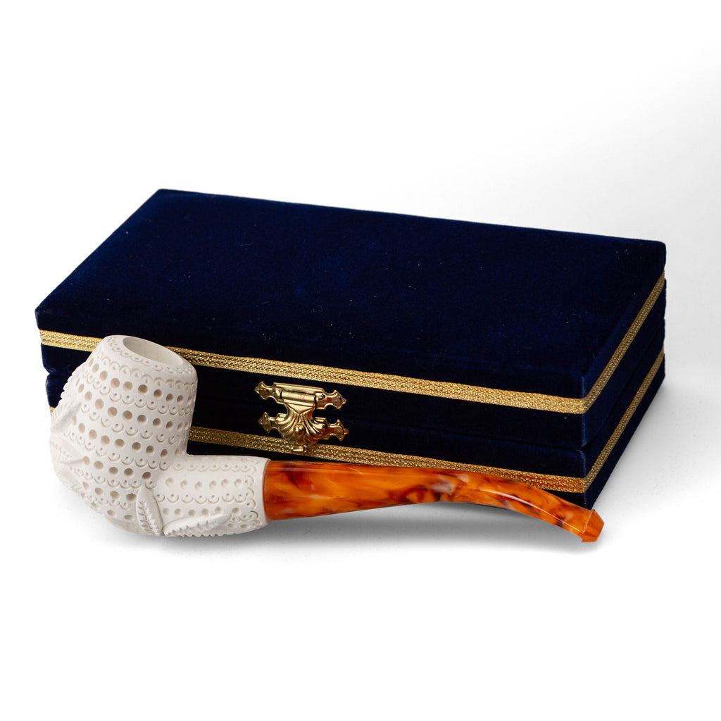 Meerschaum Pipe Islemeli Roku Half-Bent