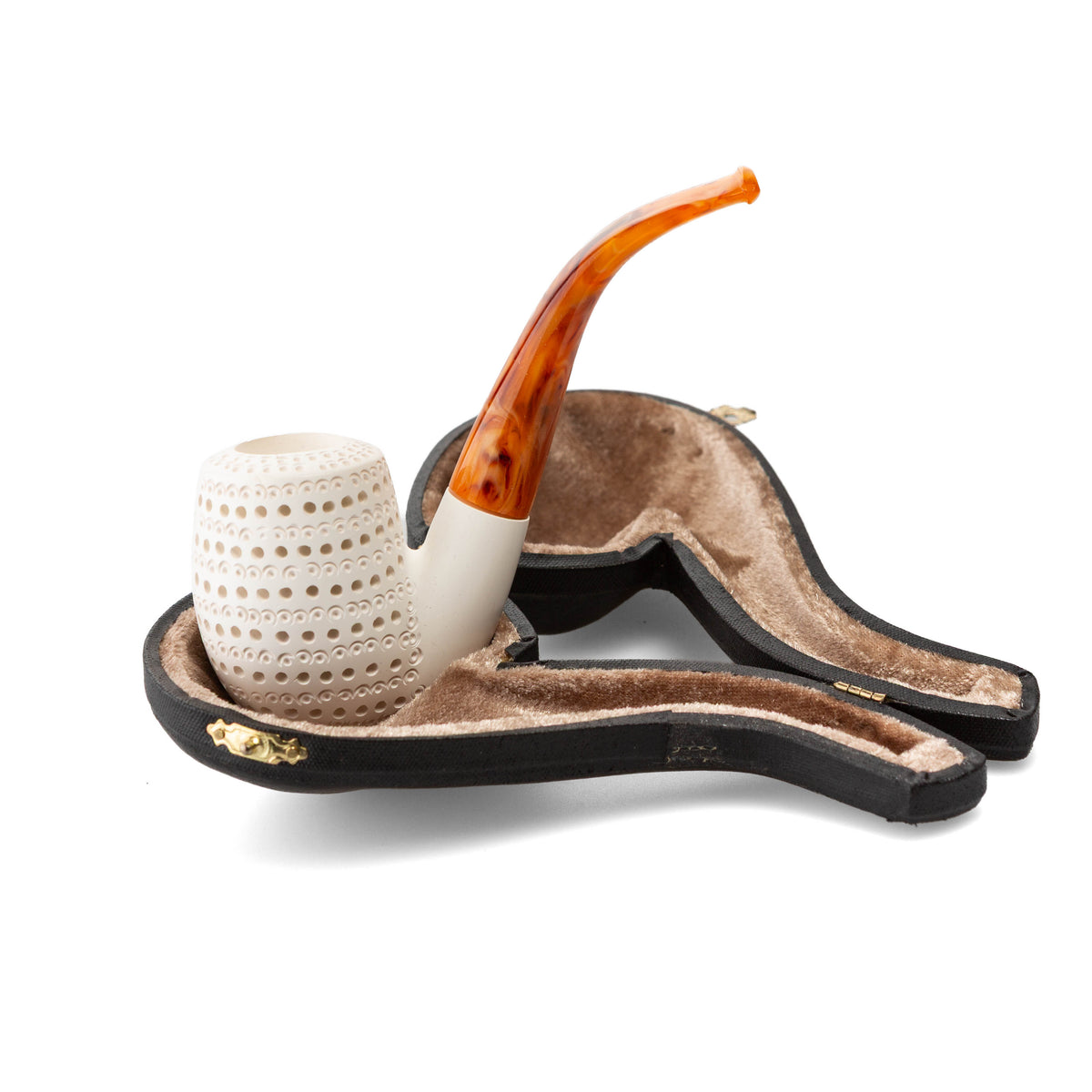 Meerschaum Pipe Lületasi Ismeleli Full-Bent Large