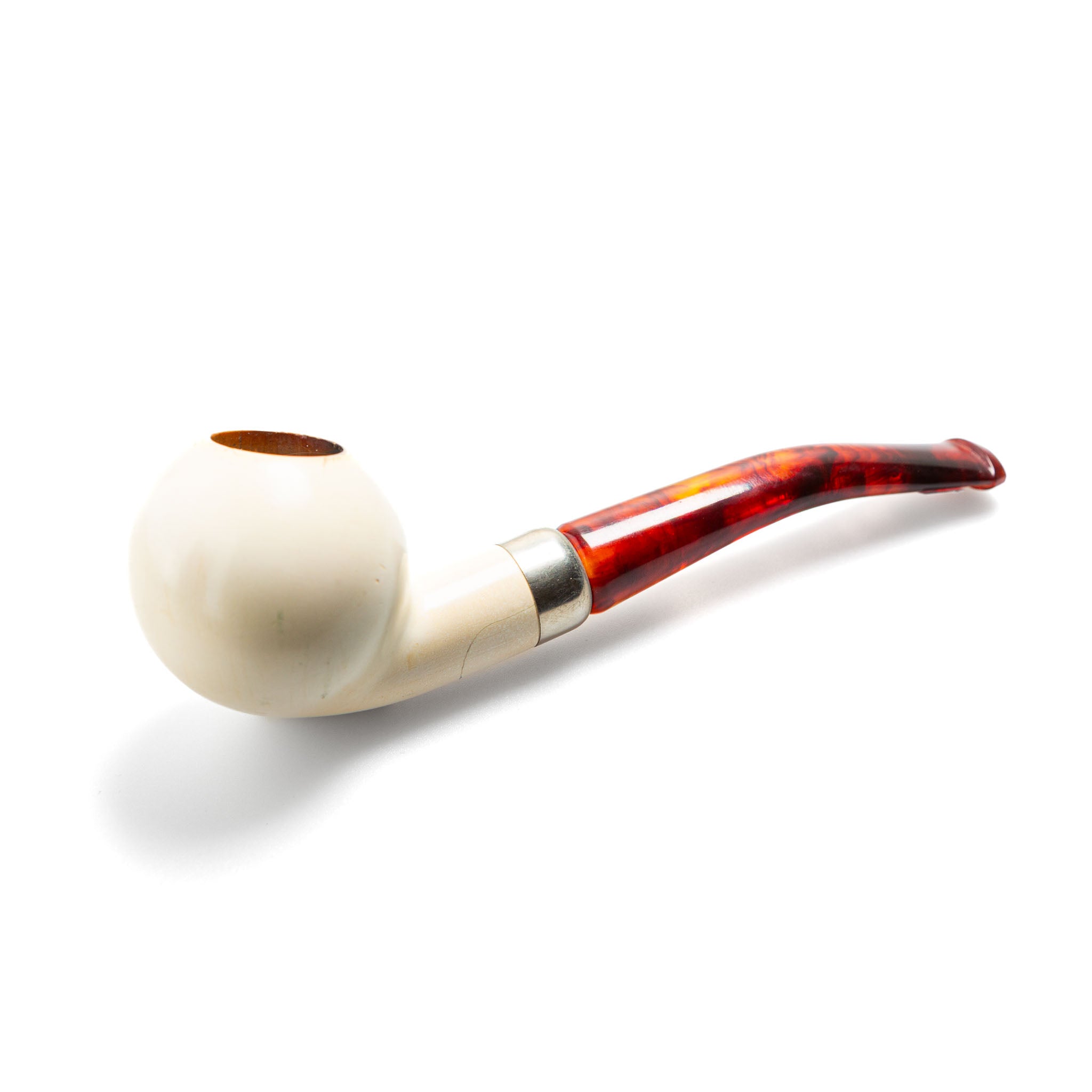 Meerschaumpfeife Kugel mit Riss am Holm