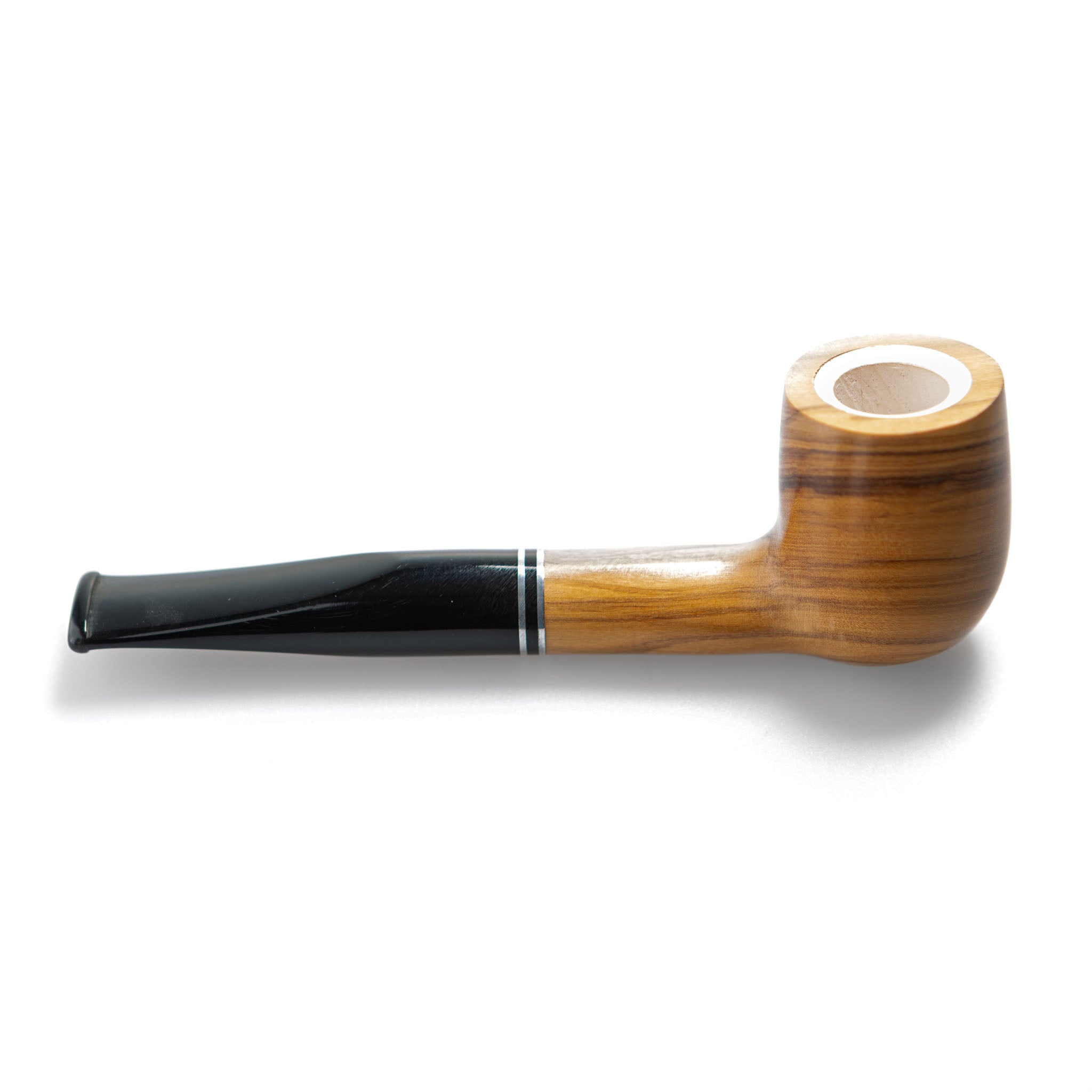 Passatore Olivenholzpfeife Straight Meerschaumeinsatz Italy