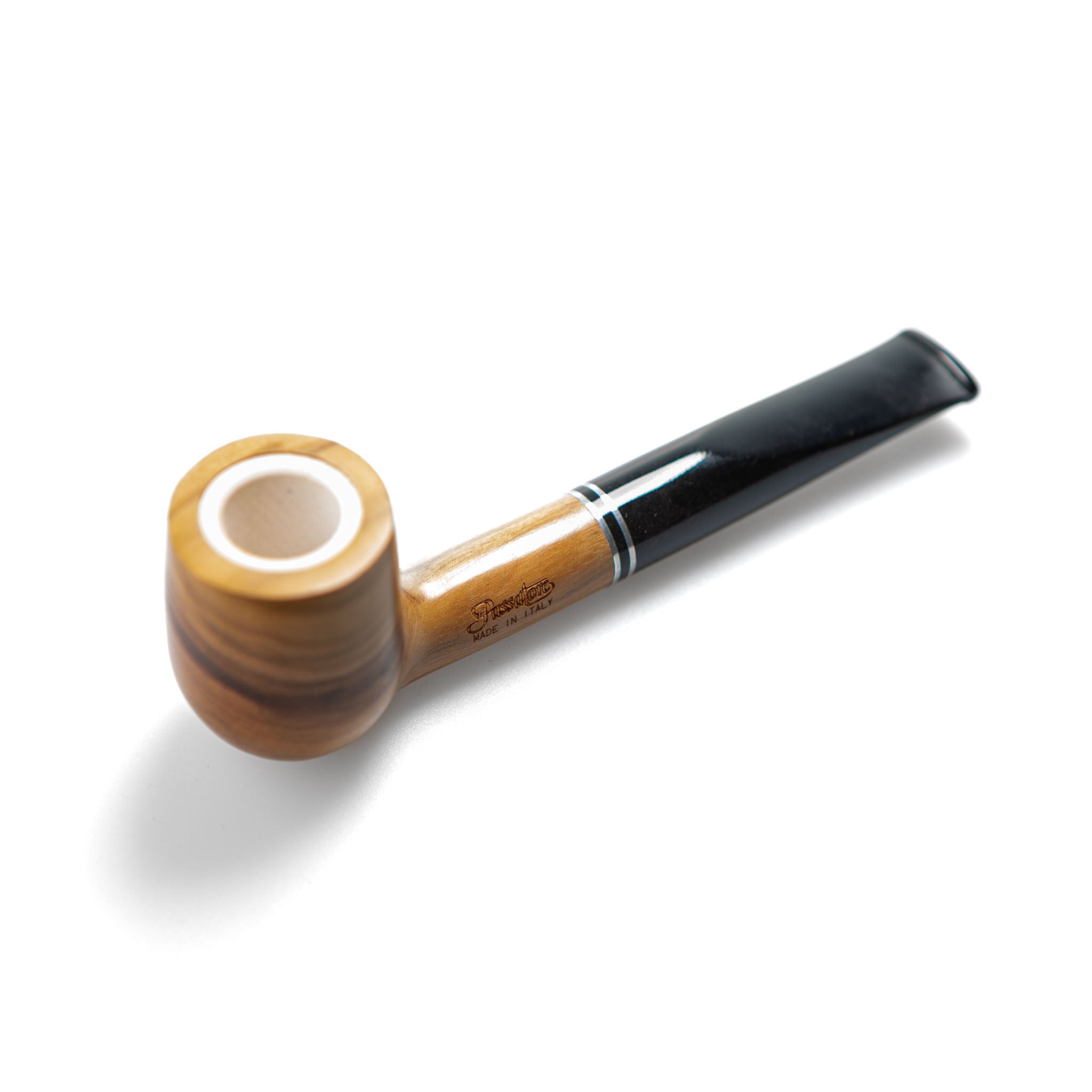 Passatore Olivenholzpfeife Straight Meerschaumeinsatz Italy