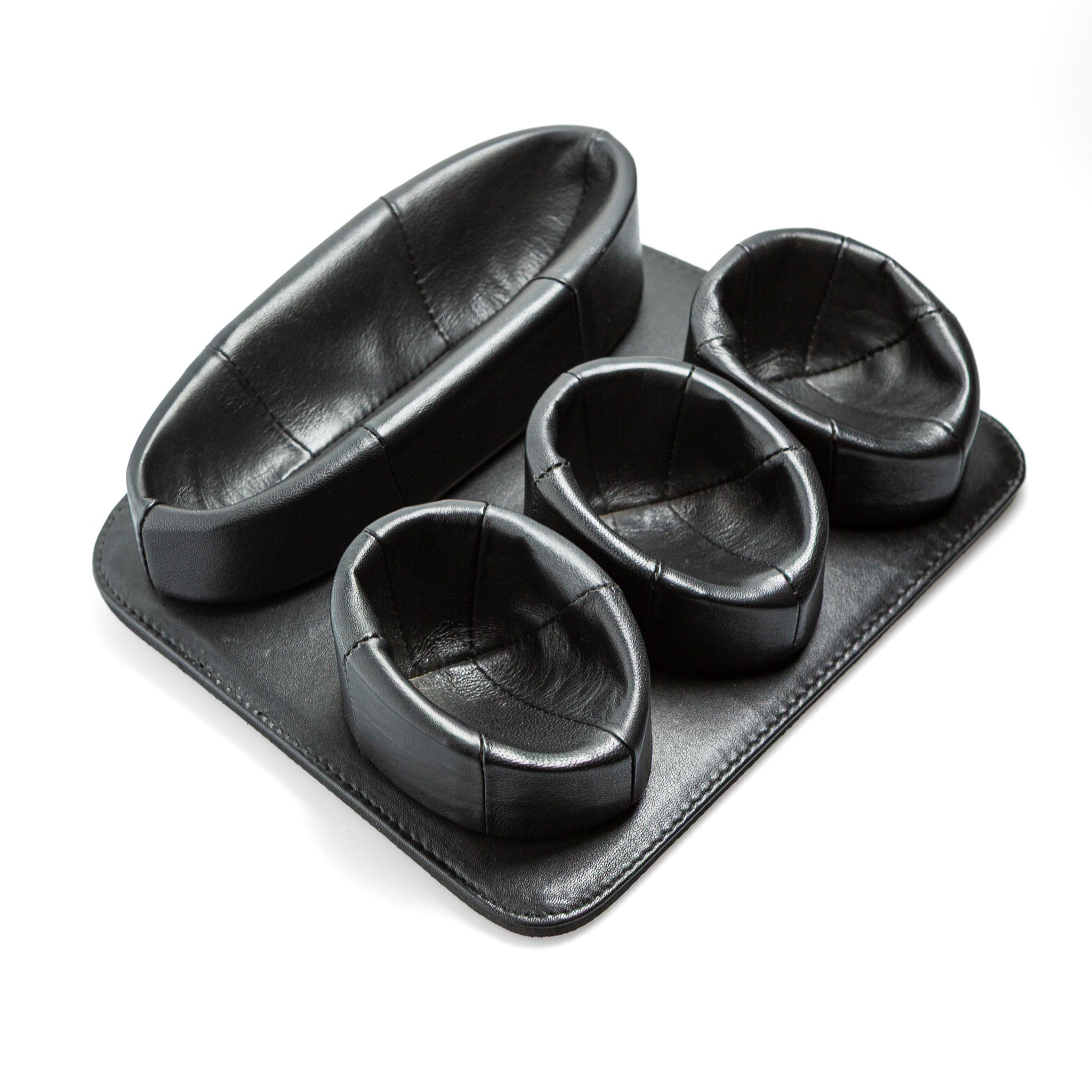 Pfeifenständer Leder Schwarz 3+1