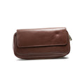 Pfeifentasche 2 Fach Leder Dunkelbraun