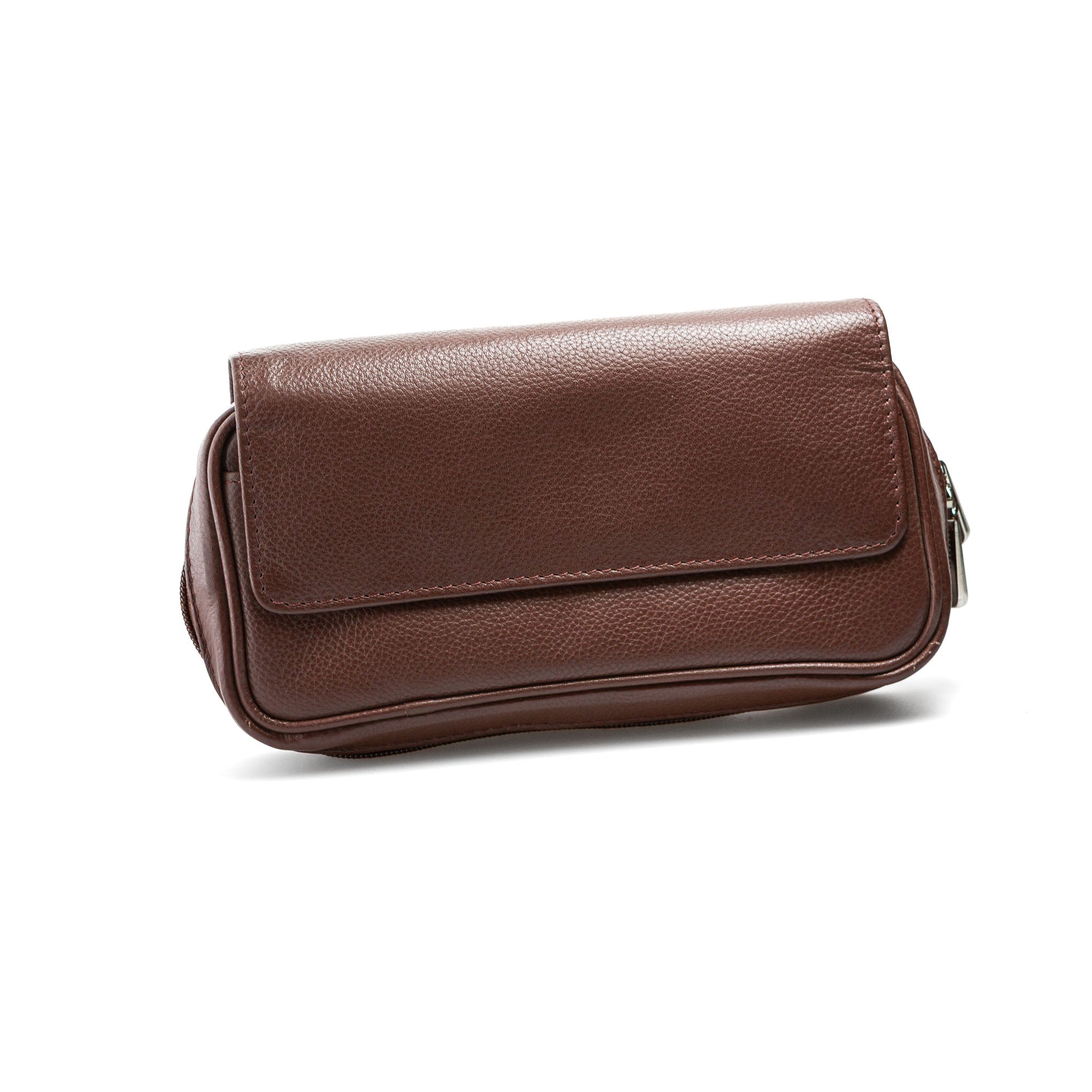Tabaktasche Dunkelbraun Leder Druckknöpfe