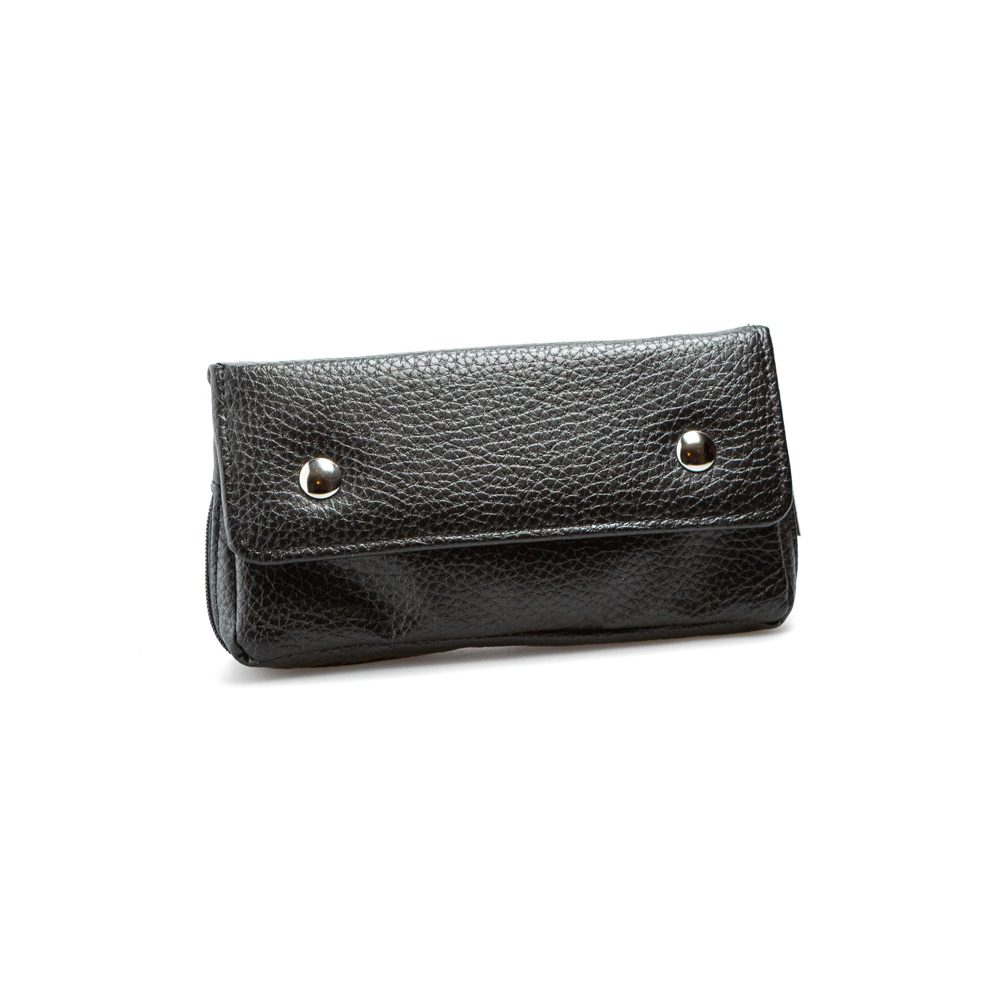 Kleine Tabaktasche Schwarz mit Druckknöpfen