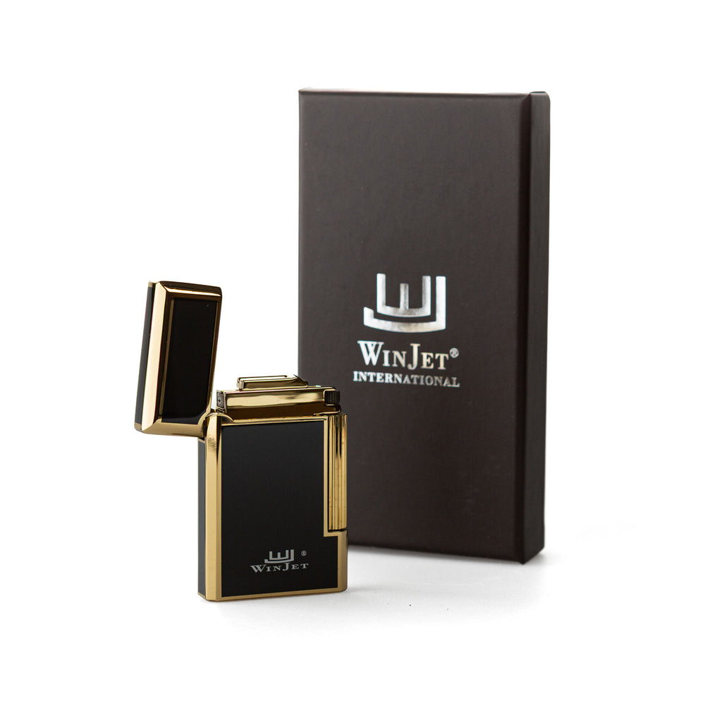 Winjet Premium Feuerzeug Mit Stein Schwarz Gold