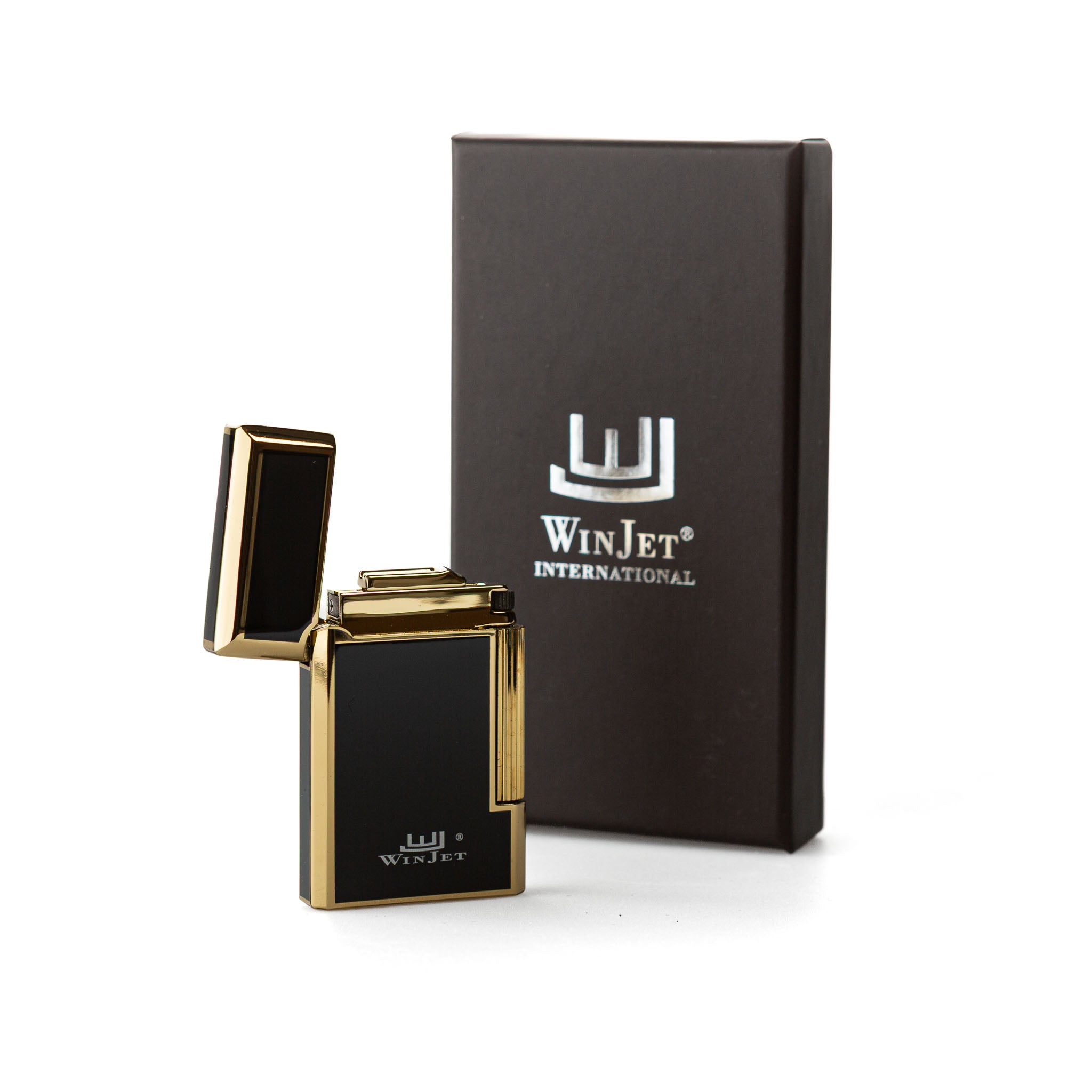Winjet Premium Feuerzeug Mit Stein Schwarz Gold