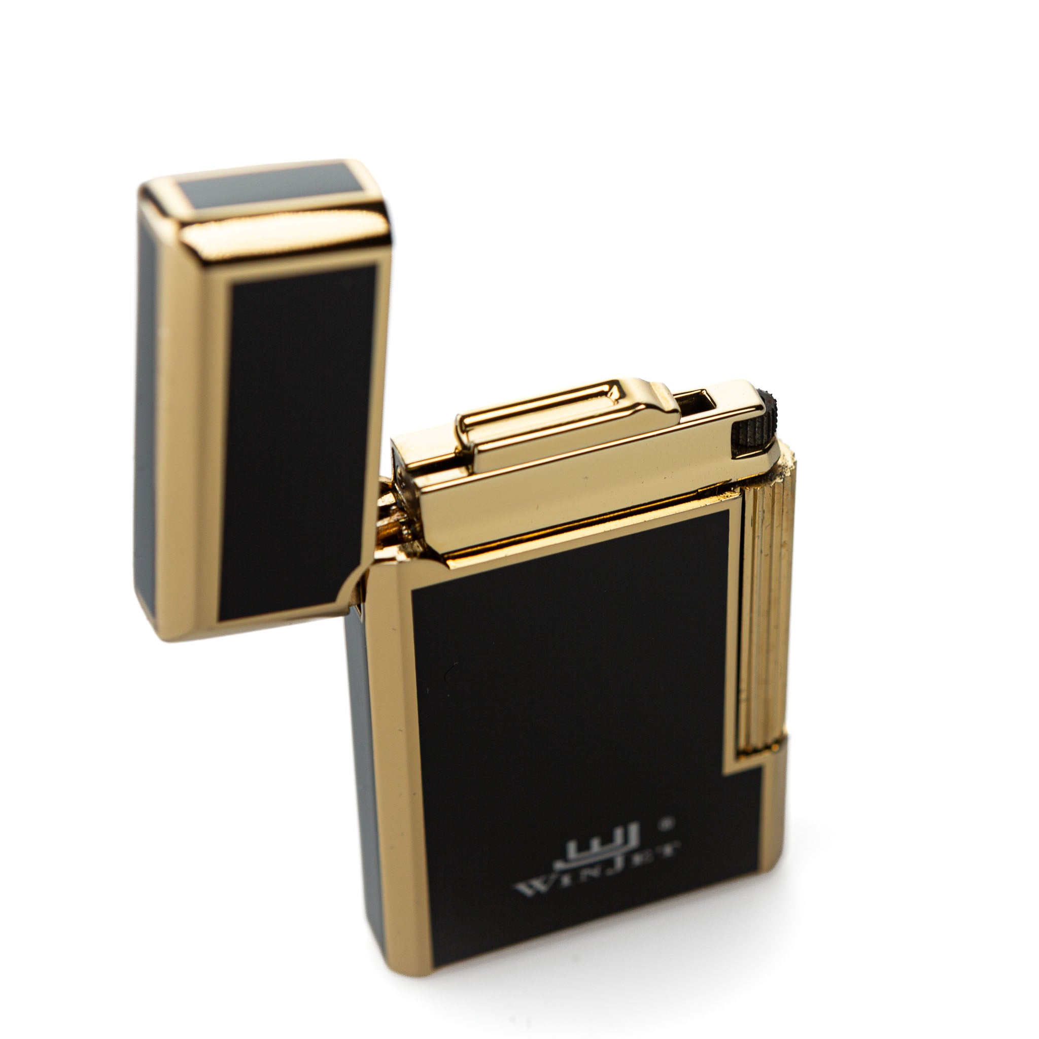 Winjet Premium Feuerzeug Mit Stein Schwarz Gold