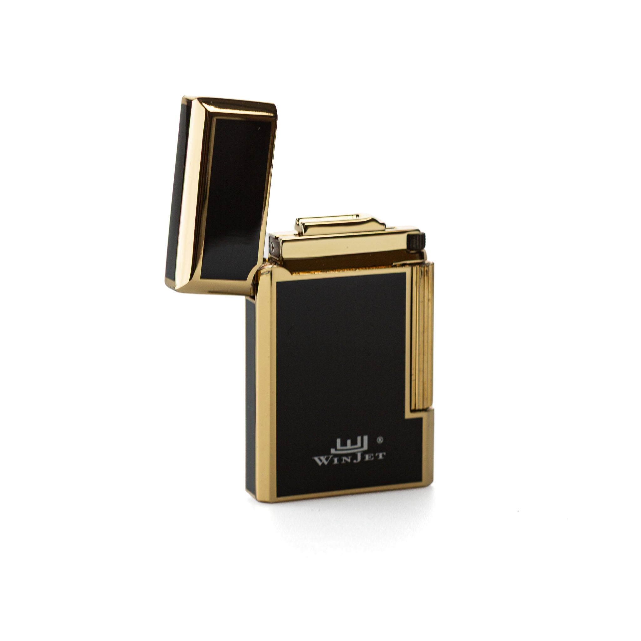 Winjet Premium Feuerzeug Mit Stein Schwarz Gold